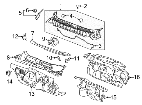 2017 Cadillac XT5 Panel Assembly, Air Inlet Grille Diagram for 84228672