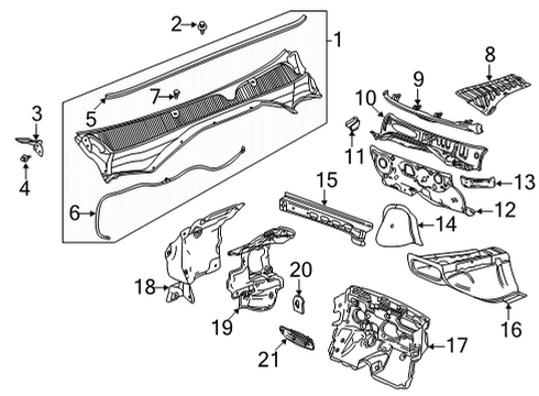 2021 Chevy Trailblazer Insulator, Da Pnl Inr Insl Diagram for 60003526