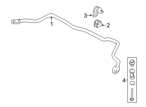 2007 Chevy Monte Carlo Stabilizer Bar & Components - Front Diagram