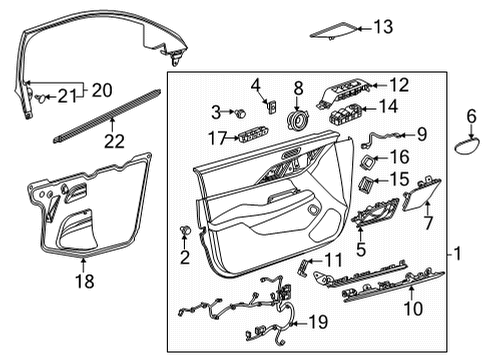 2021 Cadillac CT4 Lamp Assembly, Front S/D I/S Hdl Illum *Tbd Diagram for 13519426