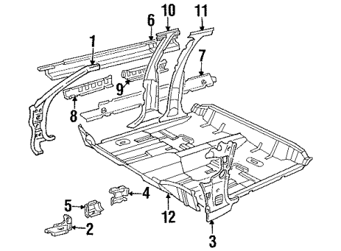 1990 Cadillac DeVille PANEL, Front Body Hinge Pillar Diagram for 20747452