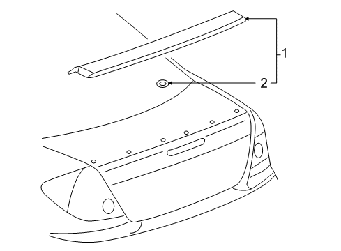 2007 Pontiac G6 Spoiler Kit - Flushmount,Note:Prime,Coupe Diagram for 12499792