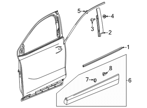 2020 Buick Encore GX Applique Assembly, Front S/D Wdo Frm Rr Diagram for 42757519