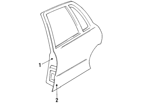 1994 Buick Park Avenue Rear Door, Body Diagram