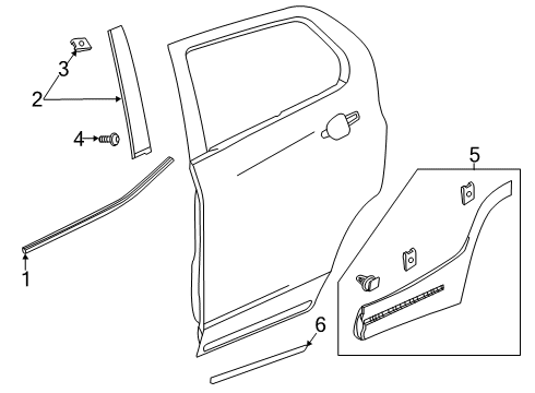 2022 GMC Terrain Exterior Trim - Rear Door Diagram