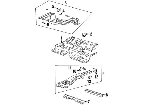 1999 Saturn SW2 Panel, Rear Compartment Rear Diagram for 21123629