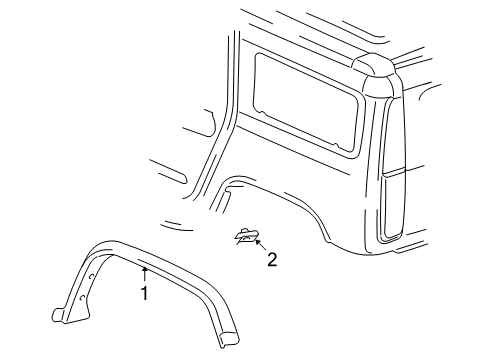 2008 Hummer H2 Exterior Trim - Quarter Panel Diagram 1 - Thumbnail