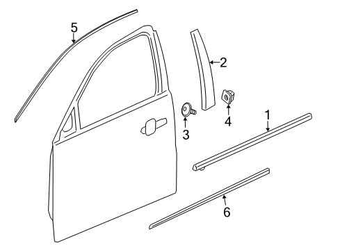 2016 Chevy Malibu Limited Exterior Trim - Front Door Diagram