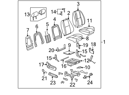 2010 Cadillac Escalade EXT Front Seat Components Diagram 4 - Thumbnail