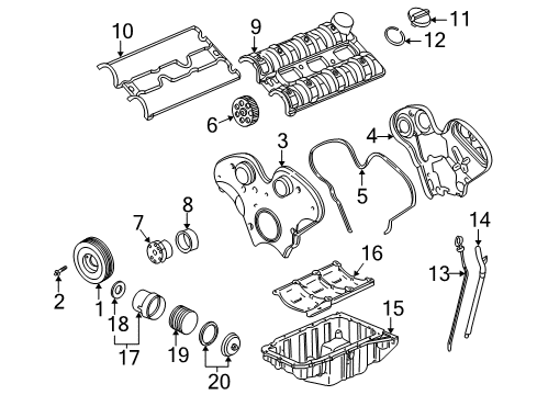 2000 Saturn LW2 Engine Parts & Mounts, Timing, Lubrication System Diagram 1 - Thumbnail