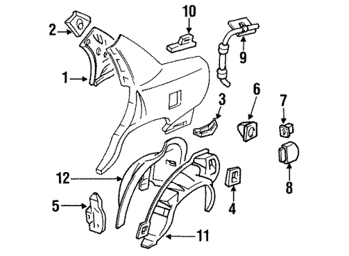1995 Oldsmobile 98 Filler Pocket Diagram for 20740790