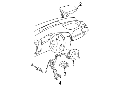 1999 Pontiac Grand Am Coil Kit,Steering Wheel Inflator Restraint Module Diagram for 26087355