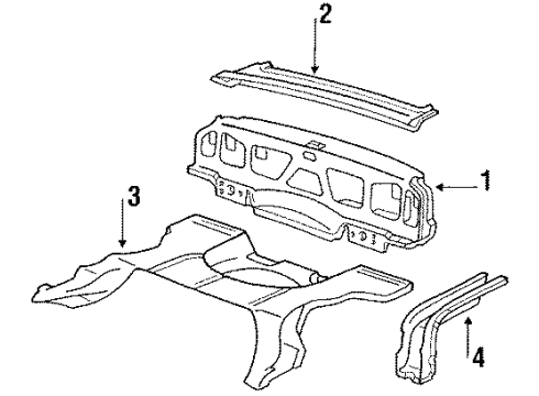 1987 Cadillac Allante Rear Body Diagram