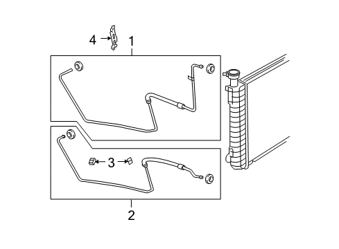 2009 Chevy Express 1500 Transmission Fluid Cooler Upper Pipe Assembly Diagram for 25849123