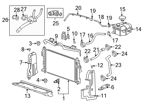 2014 Cadillac XTS Seal Assembly, Radiator Air Diagram for 20942543