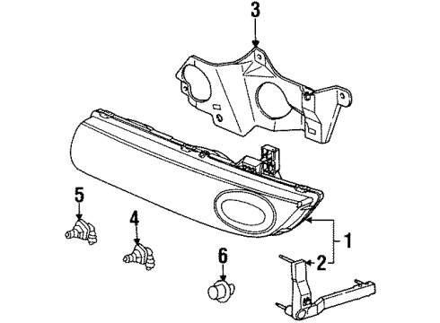 1998 Saturn SW1 Headlamps, Electrical Diagram