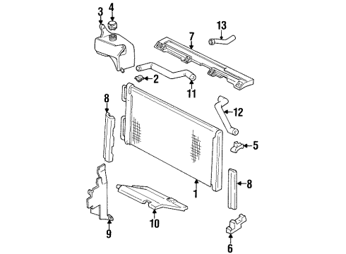 1997 Oldsmobile LSS Radiator & Components Diagram