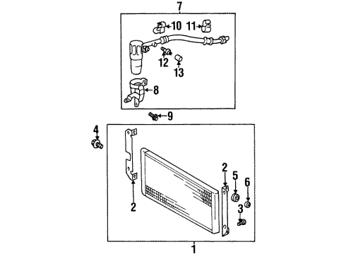 2000 Chevy Prizm Bolt,A/C Compressor & Condenser Hose Bracket Diagram for 88973032