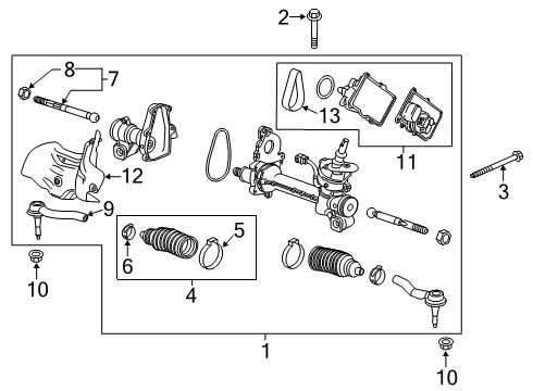 2022 Cadillac XT6 GEAR ASM-ELEC BELT DRV RACK & PINION STRG Diagram for 85520306