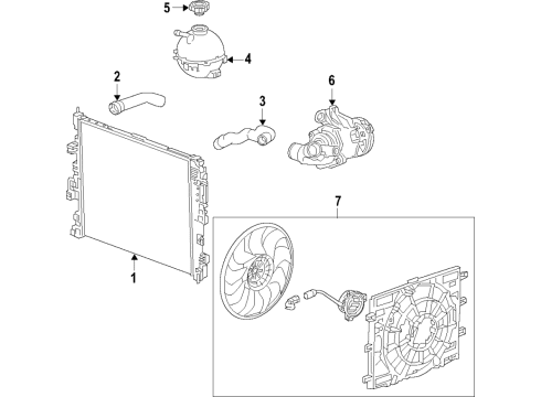 2020 Cadillac XT4 Fan Assembly, Eng Clr Diagram for 84897501