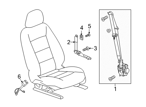 2021 GMC Terrain Tensioner Kit,Passenger Seat Belt (Retractor Side) *Platinum Diagram for 19368499