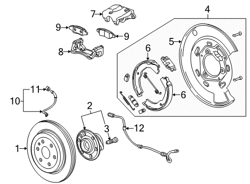 2016 Cadillac SRX Brake Components, Brakes Diagram 3 - Thumbnail