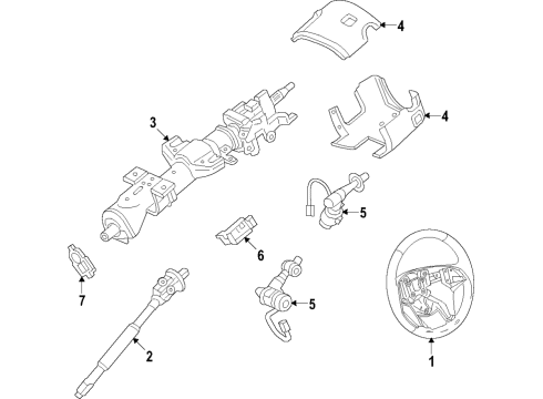 2019 GMC Yukon Upper Intermediate Steering Shaft Assembly Diagram for 84420151