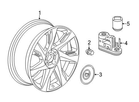 2014 Cadillac ELR Wheel Trim CAP ASSEMBLY Diagram for 22894674