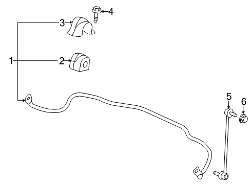 2013 Chevy Malibu Stabilizer Bar & Components - Front Diagram