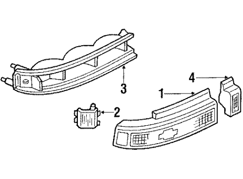 1996 Chevy Corsica Lens, Rear (Lh) Diagram for 16506169