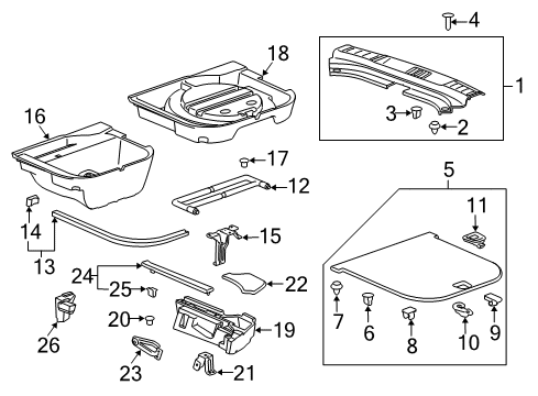 2010 Cadillac SRX Cover, Load Floor Rear Compartment *Dune Diagram for 22742899