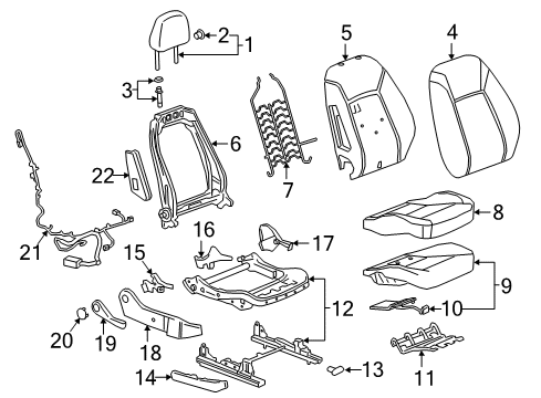 2020 Buick Regal Sportback Passenger Seat Components Diagram 4 - Thumbnail