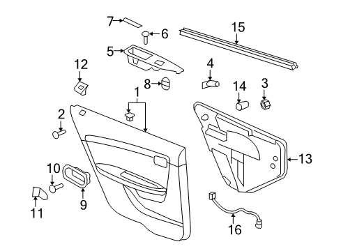 2009 Saturn Aura Harness,Rear Side Door Power Window Door Wiring Diagram for 10399776