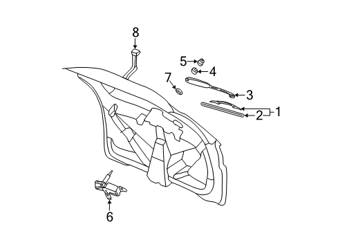 2006 Buick Rendezvous Wiper & Washer Components Diagram 1 - Thumbnail