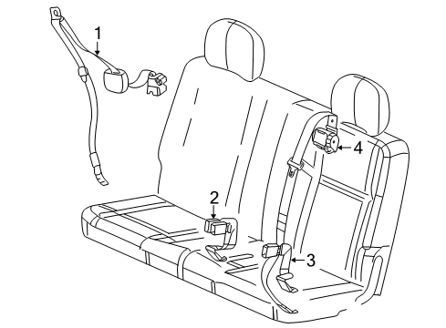 2006 Saturn Relay Rear Seat Belts Diagram 2 - Thumbnail