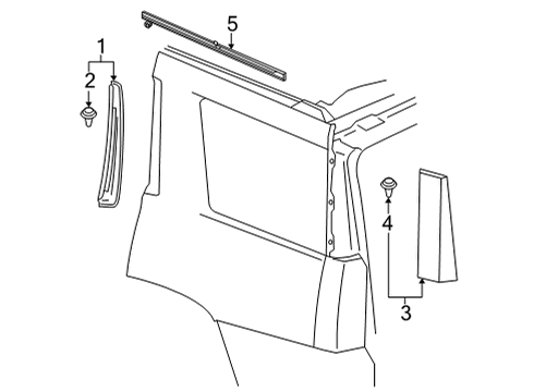 2022 GMC Yukon Molding Assembly, Bk Body Opg Si *Black Diagram for 84741494