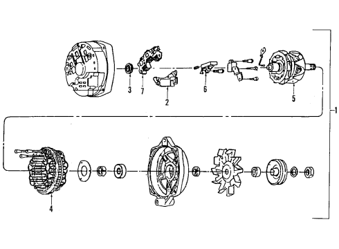 1992 Cadillac Allante BRACE, Generator Mounting Diagram for 1637030