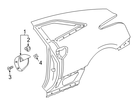 2015 Cadillac ELR Bezel Assembly, Body Side Door Handle Pocket *Service Primer Diagram for 23177478