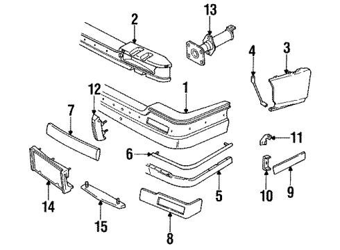 1988 Cadillac Seville Bumper Diagram for 1636295