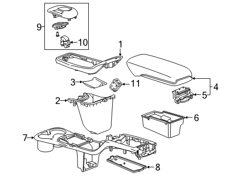 2018 Chevy Bolt EV Applique, Front Floor Console *Winter Whitet Diagram for 42631130