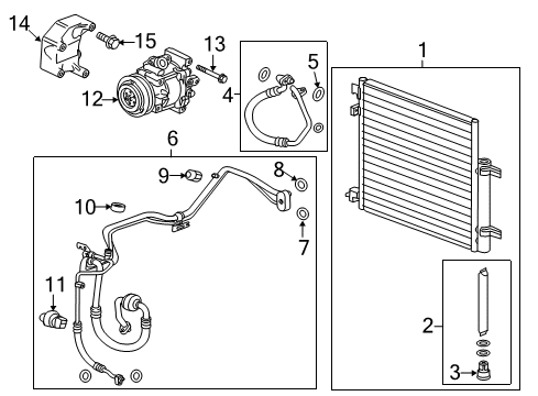 2015 Chevy Spark A/C Condenser, Compressor & Lines Diagram