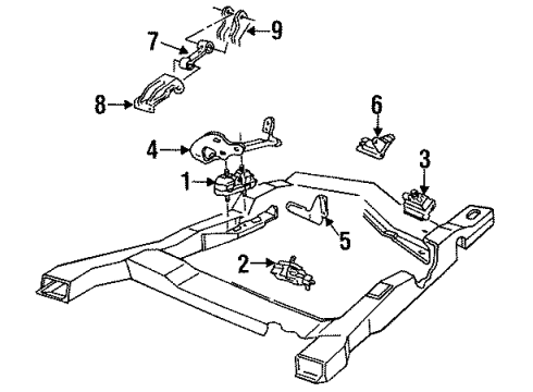 1985 Oldsmobile Cutlass Ciera Engine & Trans Mounting Diagram 3 - Thumbnail