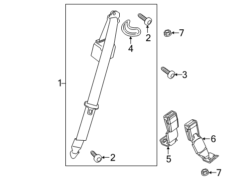 2016 Cadillac ATS Seat Belt, Body Diagram 3 - Thumbnail