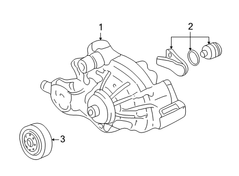 2004 Hummer H2 Cooling System, Radiator, Water Pump, Cooling Fan Diagram 1 - Thumbnail