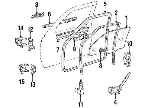 1992 Oldsmobile Bravada Front Door, Body Diagram