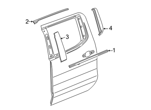 2023 GMC Sierra 2500 HD Exterior Trim - Rear Door Diagram 1 - Thumbnail