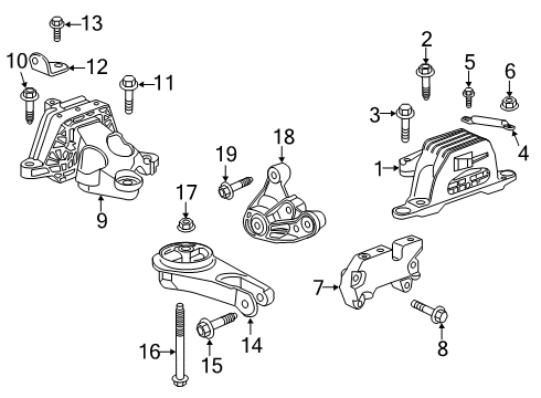 2021 Cadillac XT4 Engine & Trans Mounting Diagram 2 - Thumbnail