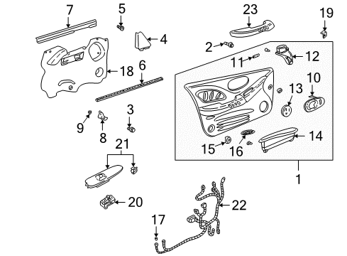 2001 Pontiac Bonneville Retainer, Rear Side Door Armrest *Black Diagram for 15225228