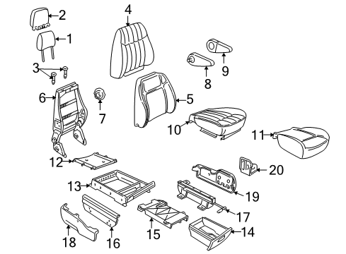 2002 Chevy Venture Armrest Asm,Rear Seat *Neutral Diagram for 88896673