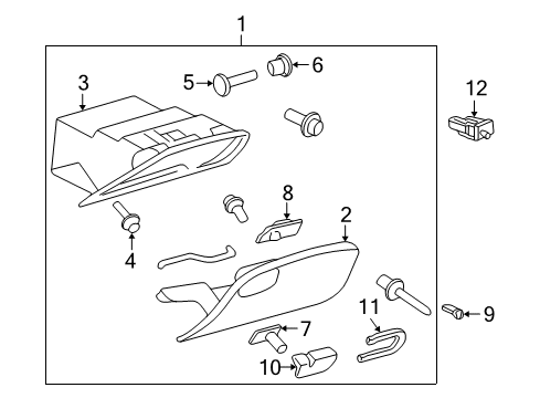 1999 Pontiac Grand Am Pin, Instrument Panel Compartment Door Hinge Diagram for 21040841